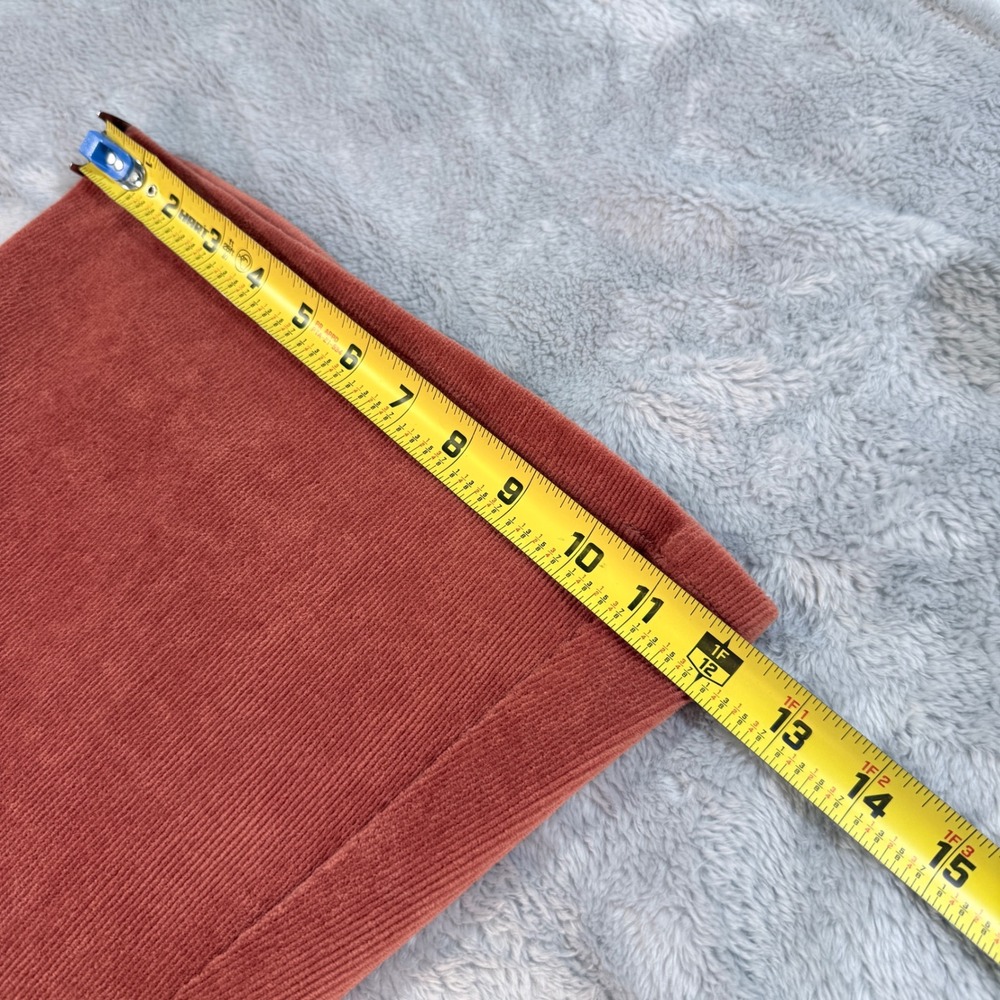 American Eagle Corduroy Flare Pants Amazingly Soft Orange Relaxed Fit Women Sz L - Picture 7 of 8